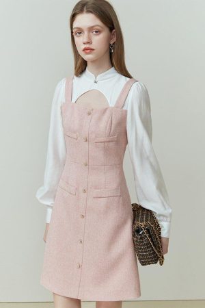 Quick Outfits, Modest Fashion Outfits Ideas Pink Preppy Mini Dress