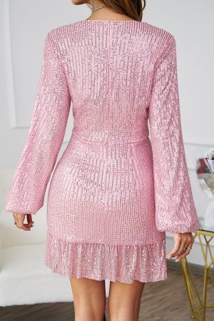 Quick Outfits, Modest Fashion Outfits Ideas Pink Sequin Dress
