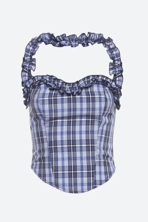 Quick Outfits, Modest Fashion Outfits Ideas Plaid Corset Top