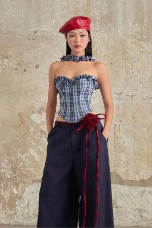 Quick Outfits, Modest Fashion Outfits Ideas Plaid Corset Top