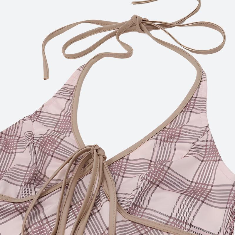 Quick Outfits, Modest Fashion Outfits Ideas Plaid Halter Neck Pleated Mini Dress Quick Outfits, Modest Fashion Outfits Ideas Plaid Halter Neck Pleated Mini Dress