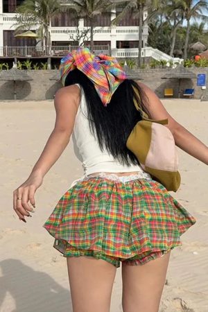Quick Outfits, Modest Fashion Outfits Ideas Plaid Mini Skort