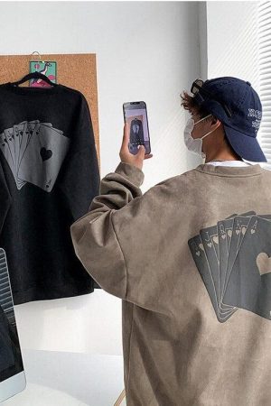 Quick Outfits, Modest Fashion Outfits Ideas Playing Cards Sweatshirt