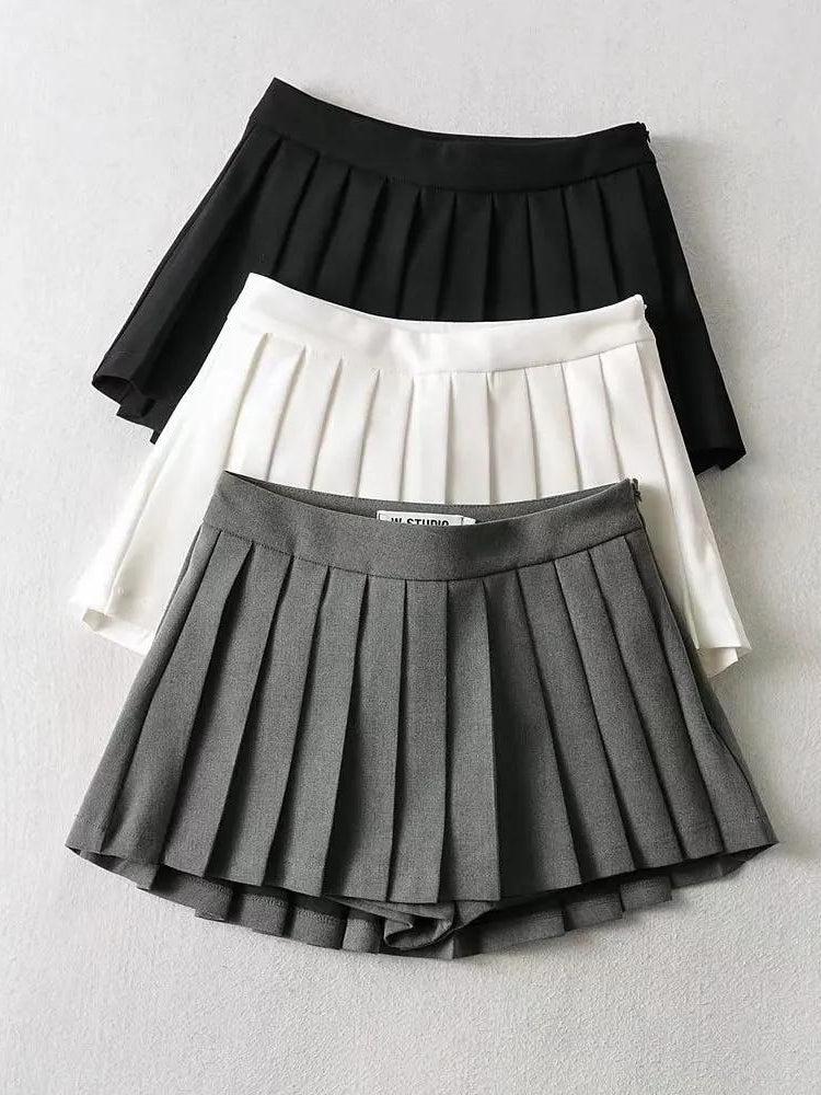 Quick Outfits, Modest Fashion Outfits Ideas Pleated Mini School Skort Quick Outfits, Modest Fashion Outfits Ideas Pleated Mini School Skort