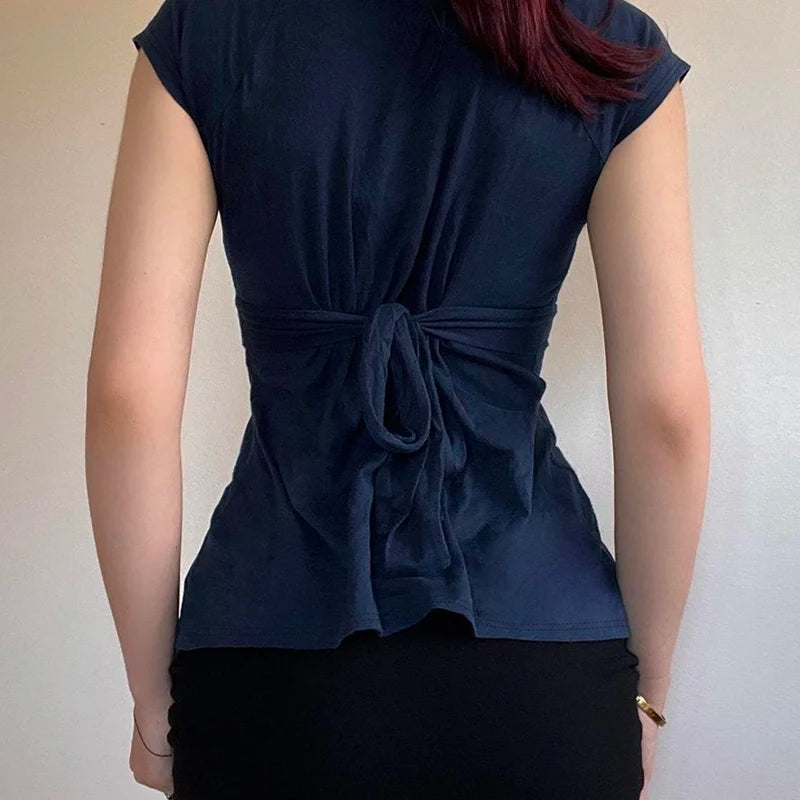 Quick Outfits, Modest Fashion Outfits Ideas Plunge Tie Back Top Quick Outfits, Modest Fashion Outfits Ideas Plunge Tie Back Top