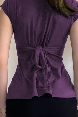 Quick Outfits, Modest Fashion Outfits Ideas Plunge Tie Back Top