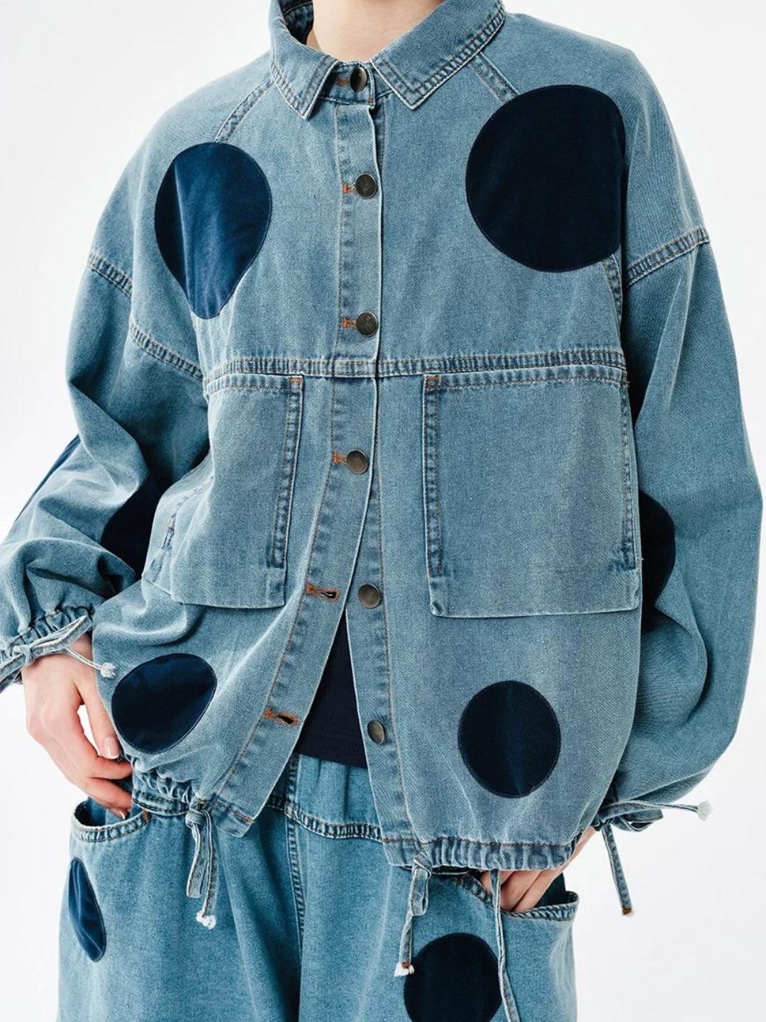 Quick Outfits, Modest Fashion Outfits Ideas Polka Dot Button Up Denim Jacket Quick Outfits, Modest Fashion Outfits Ideas Polka Dot Button Up Denim Jacket