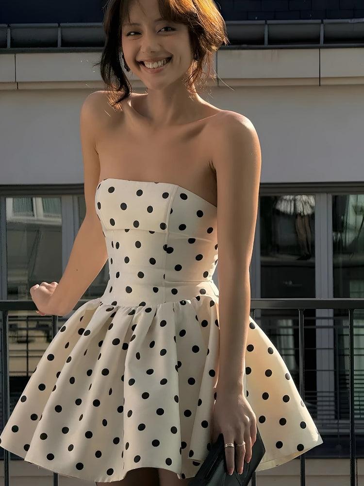 Quick Outfits, Modest Fashion Outfits Ideas Polka Dot Preppy Mini Dress Quick Outfits, Modest Fashion Outfits Ideas Polka Dot Preppy Mini Dress