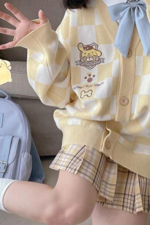 Quick Outfits, Modest Fashion Outfits Ideas Pompurin Buttoned Yellow Cardigan
