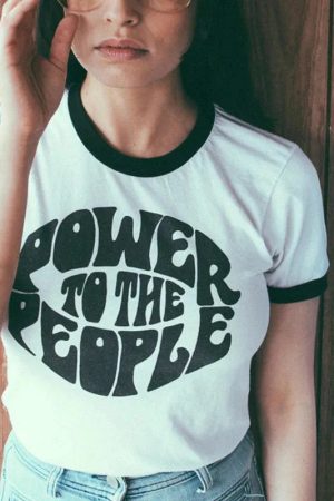 Quick Outfits, Modest Fashion Outfits Ideas Power to the People Ringer Tee