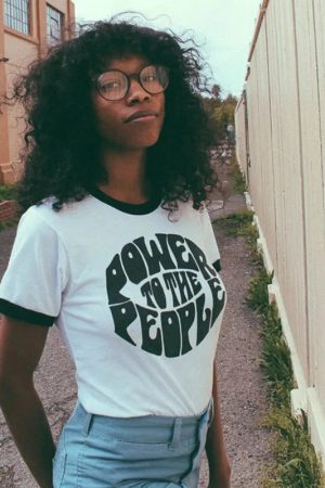 Quick Outfits, Modest Fashion Outfits Ideas Power to the People Ringer Tee