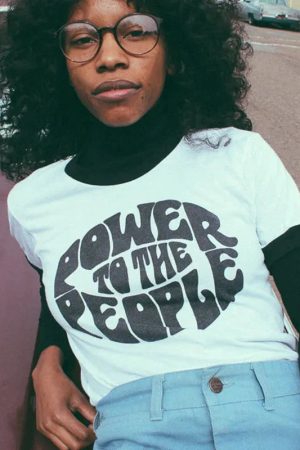 Quick Outfits, Modest Fashion Outfits Ideas Power to the People Ringer Tee