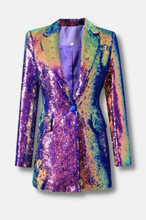 Quick Outfits, Modest Fashion Outfits Ideas Premium Sequin Long Blazer