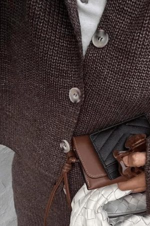 Quick Outfits, Modest Fashion Outfits Ideas Preppy Knitted Cardigan & Mini Skirt Two Piece Set