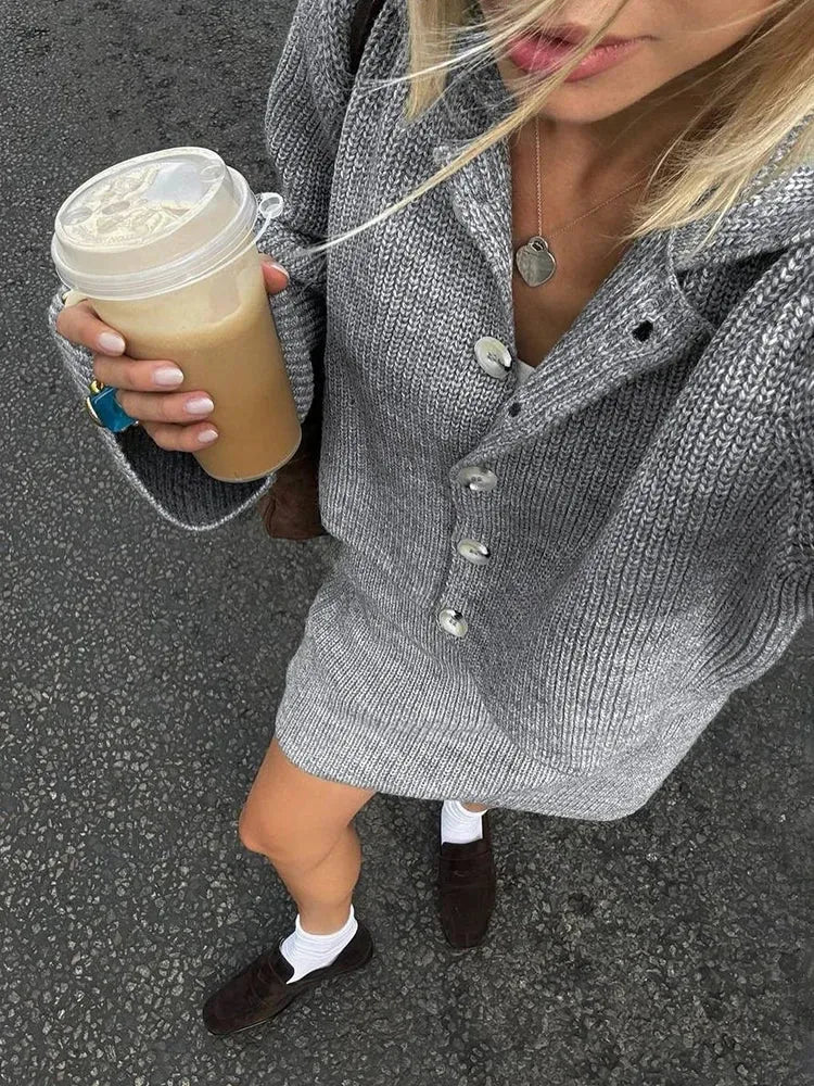 Quick Outfits, Modest Fashion Outfits Ideas Preppy Knitted Cardigan & Mini Skirt Two Piece Set Quick Outfits, Modest Fashion Outfits Ideas Preppy Knitted Cardigan & Mini Skirt Two Piece Set