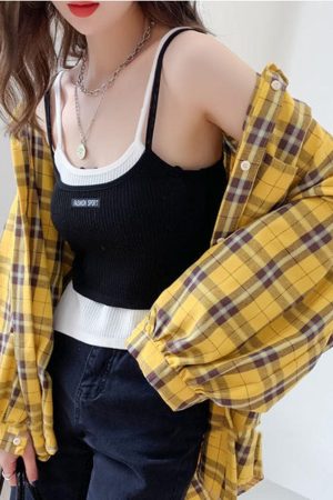 Quick Outfits, Modest Fashion Outfits Ideas Puff Sleeve Plaid Shirt