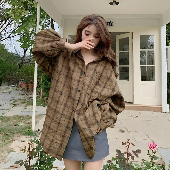 Quick Outfits, Modest Fashion Outfits Ideas Puff Sleeved Plaid Shirt Quick Outfits, Modest Fashion Outfits Ideas Puff Sleeved Plaid Shirt