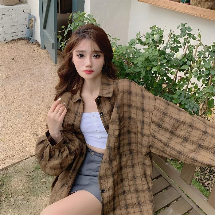 Quick Outfits, Modest Fashion Outfits Ideas Puff Sleeved Plaid Shirt Quick Outfits, Modest Fashion Outfits Ideas Puff Sleeved Plaid Shirt