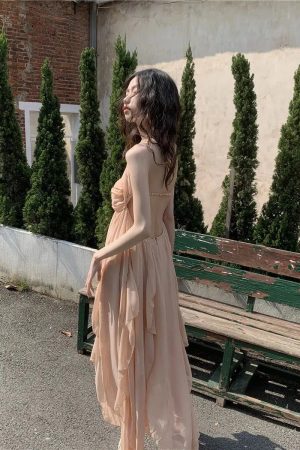 Quick Outfits, Modest Fashion Outfits Ideas Pure Backless Chiffon Midi Dress