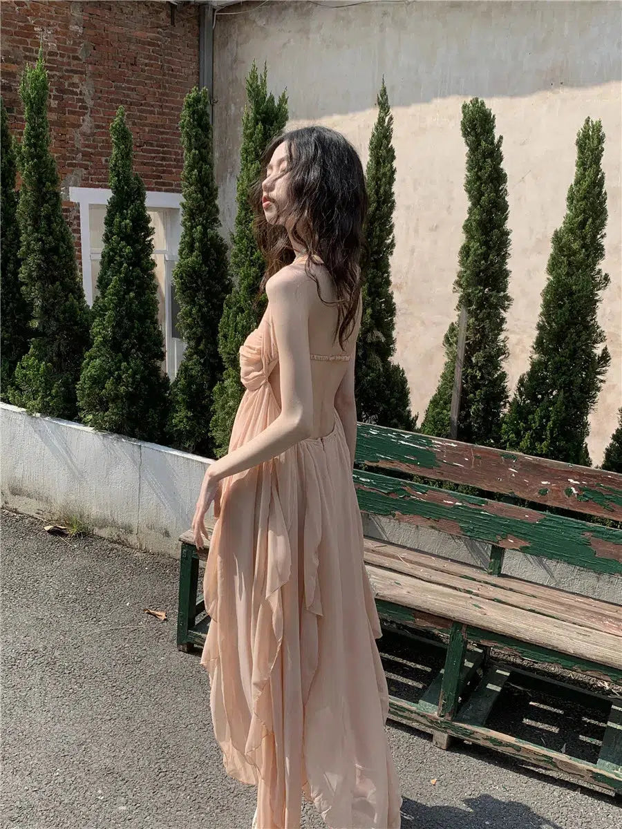 Quick Outfits, Modest Fashion Outfits Ideas Pure Backless Chiffon Midi Dress Quick Outfits, Modest Fashion Outfits Ideas Pure Backless Chiffon Midi Dress