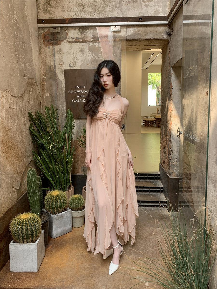 Quick Outfits, Modest Fashion Outfits Ideas Pure Backless Chiffon Midi Dress Quick Outfits, Modest Fashion Outfits Ideas Pure Backless Chiffon Midi Dress