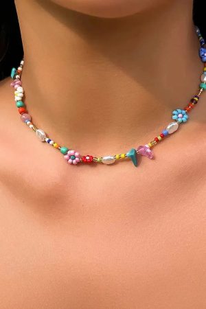 Quick Outfits, Modest Fashion Outfits Ideas Rainbow Beaded Necklace