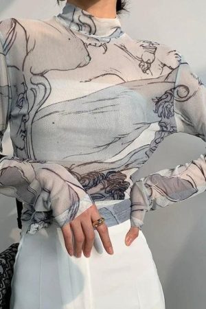 Quick Outfits, Modest Fashion Outfits Ideas Renaissance Heads Mesh Top