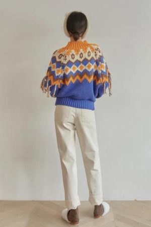 Quick Outfits, Modest Fashion Outfits Ideas Retro Pattern Knitted Christmas Sweater