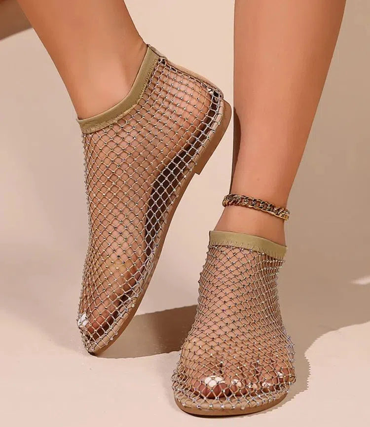 Quick Outfits, Modest Fashion Outfits Ideas Rhinestone Fishnet Ballerina Flats Quick Outfits, Modest Fashion Outfits Ideas Rhinestone Fishnet Ballerina Flats