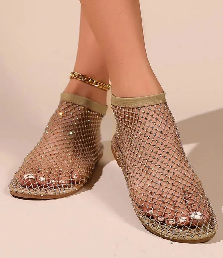 Quick Outfits, Modest Fashion Outfits Ideas Rhinestone Fishnet Ballerina Flats Quick Outfits, Modest Fashion Outfits Ideas Rhinestone Fishnet Ballerina Flats