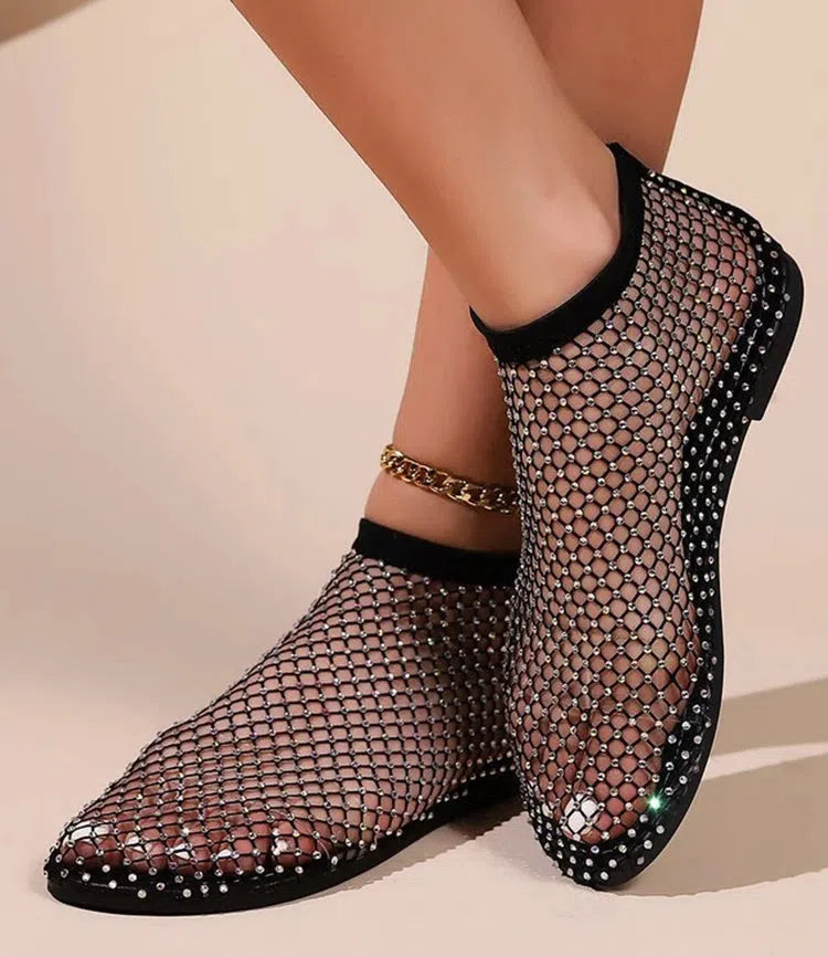 Quick Outfits, Modest Fashion Outfits Ideas Rhinestone Fishnet Ballerina Flats Quick Outfits, Modest Fashion Outfits Ideas Rhinestone Fishnet Ballerina Flats