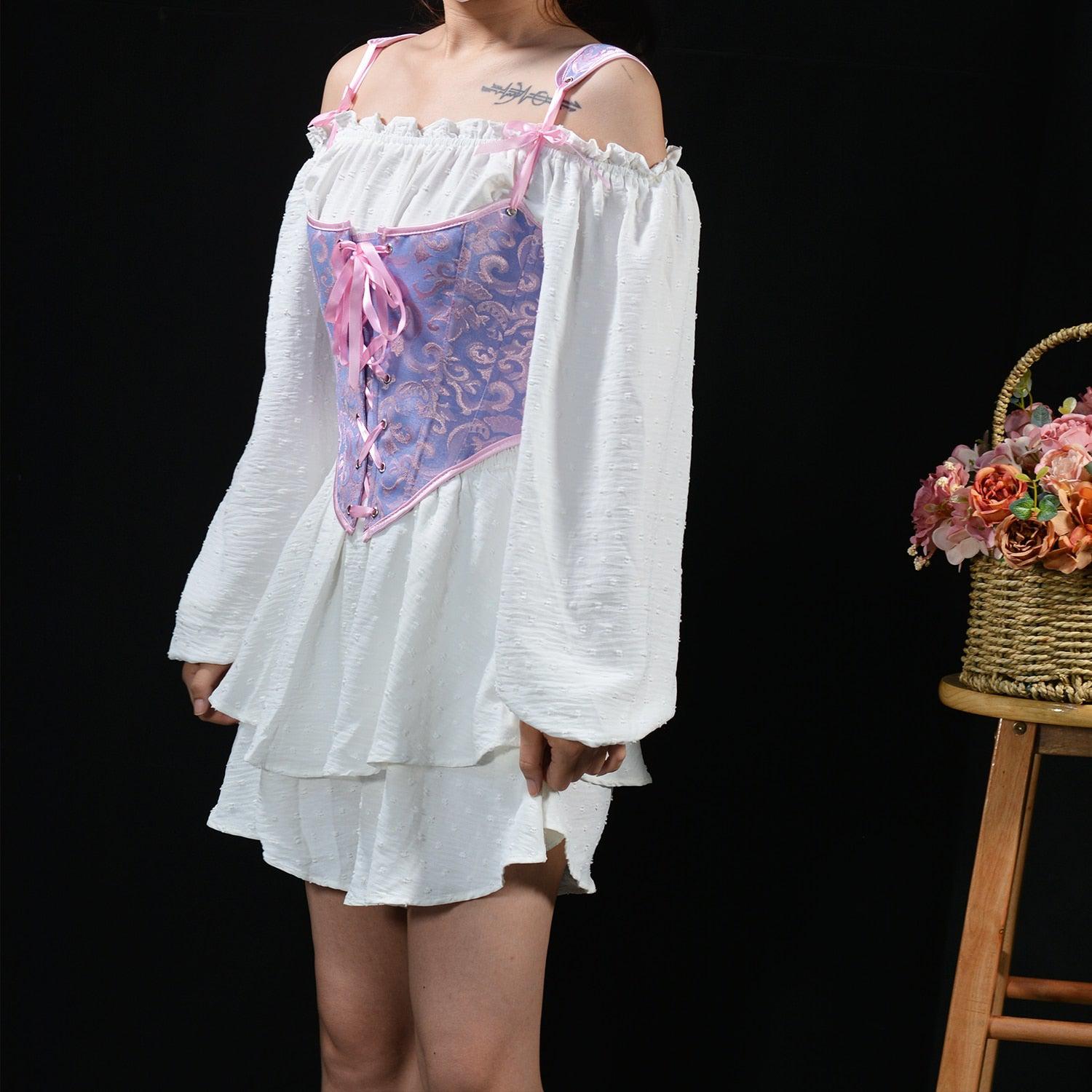 Quick Outfits, Modest Fashion Outfits Ideas Ribbon Detailed Corset Top Quick Outfits, Modest Fashion Outfits Ideas Ribbon Detailed Corset Top