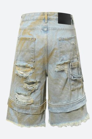 Quick Outfits, Modest Fashion Outfits Ideas Ripped Denim Shorts