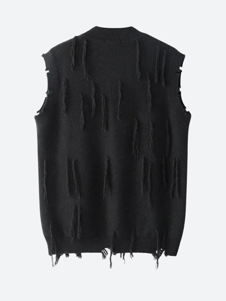Quick Outfits, Modest Fashion Outfits Ideas Ripped Tasseled Sweater Vest Quick Outfits, Modest Fashion Outfits Ideas Ripped Tasseled Sweater Vest