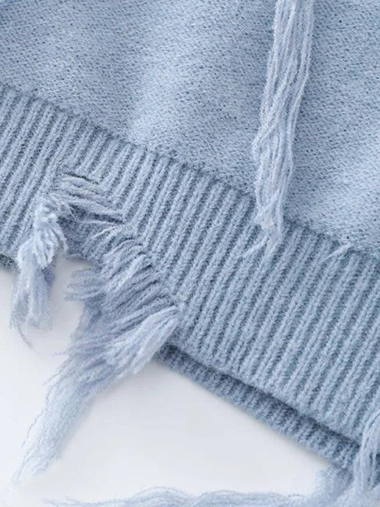 Quick Outfits, Modest Fashion Outfits Ideas Ripped Tasseled Sweater Vest Quick Outfits, Modest Fashion Outfits Ideas Ripped Tasseled Sweater Vest