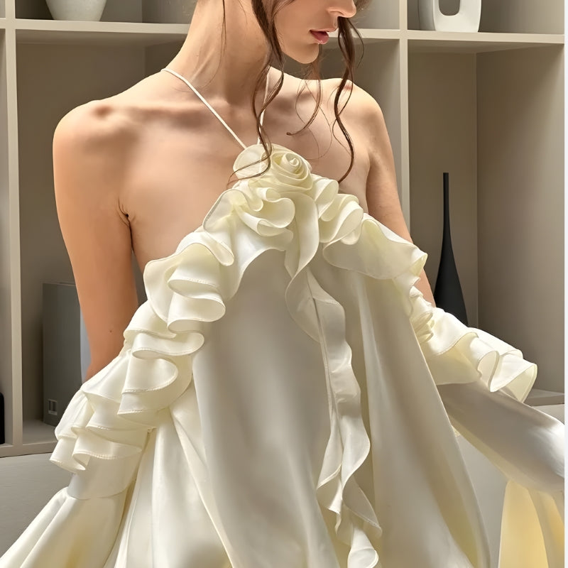 Quick Outfits, Modest Fashion Outfits Ideas Rose Ruffled Mini Dress Quick Outfits, Modest Fashion Outfits Ideas Rose Ruffled Mini Dress