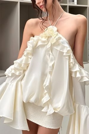 Quick Outfits, Modest Fashion Outfits Ideas Rose Ruffled Mini Dress