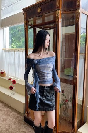 Quick Outfits, Modest Fashion Outfits Ideas Rose Ruffled Off Shoulder Top