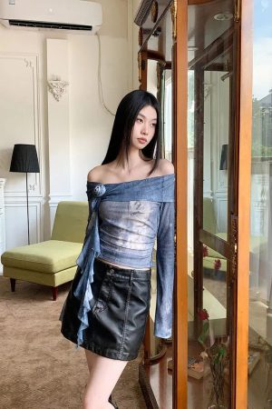 Quick Outfits, Modest Fashion Outfits Ideas Rose Ruffled Off Shoulder Top