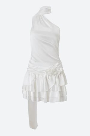 Quick Outfits, Modest Fashion Outfits Ideas Rose Satin Backless Mini Dress