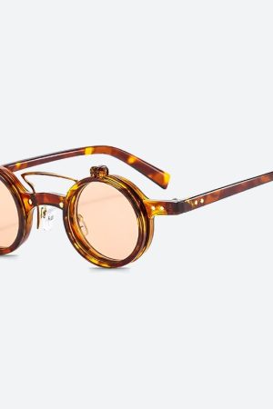 Quick Outfits, Modest Fashion Outfits Ideas Round Flip-Up Sunglasses