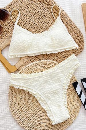Quick Outfits, Modest Fashion Outfits Ideas Ruched Bikini Set
