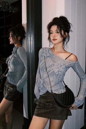 Quick Outfits, Modest Fashion Outfits Ideas Ruched Flower Top