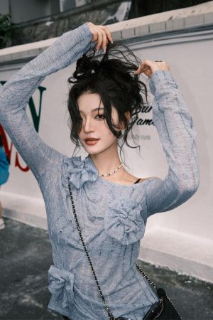 Quick Outfits, Modest Fashion Outfits Ideas Ruched Flower Top