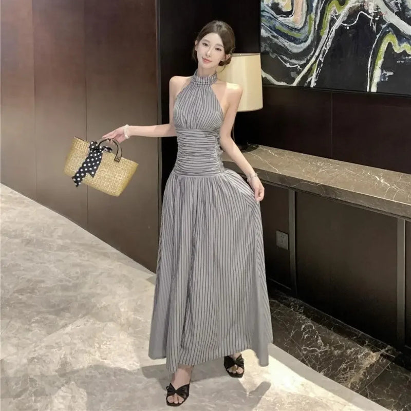 Quick Outfits, Modest Fashion Outfits Ideas Ruched Halter Midi Dress Quick Outfits, Modest Fashion Outfits Ideas Ruched Halter Midi Dress