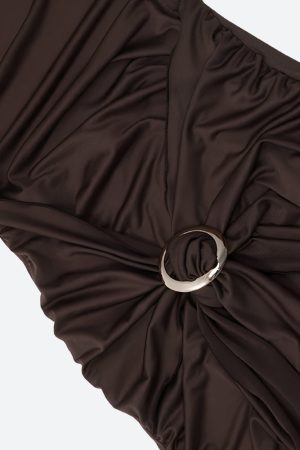 Quick Outfits, Modest Fashion Outfits Ideas Ruched Halter Neck Mini Dress