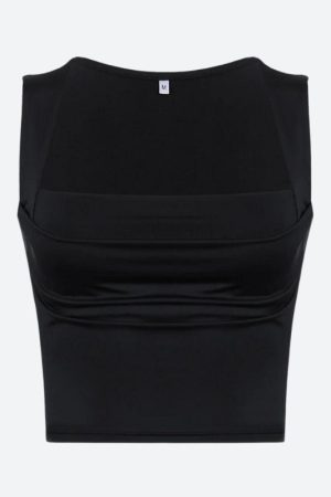 Quick Outfits, Modest Fashion Outfits Ideas Ruched Square Neck Tank Top