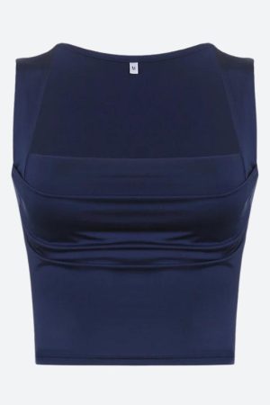 Quick Outfits, Modest Fashion Outfits Ideas Ruched Square Neck Tank Top