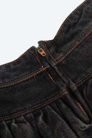 Quick Outfits, Modest Fashion Outfits Ideas Ruffled Denim Mini Skirt