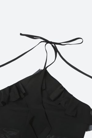 Quick Outfits, Modest Fashion Outfits Ideas Ruffled Halter Neck Mini Dress